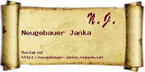 Neugebauer Janka névjegykártya